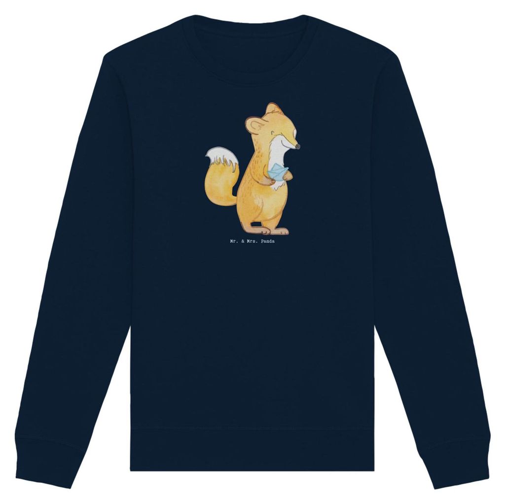 Mr. & Mrs. Panda Baumwoll Pullover Fuchs Origami Größe S - French Navy - Geschenk, Sweatshirt, DIY, Japanische Faltkunst, Papier Falten, Basteln,...