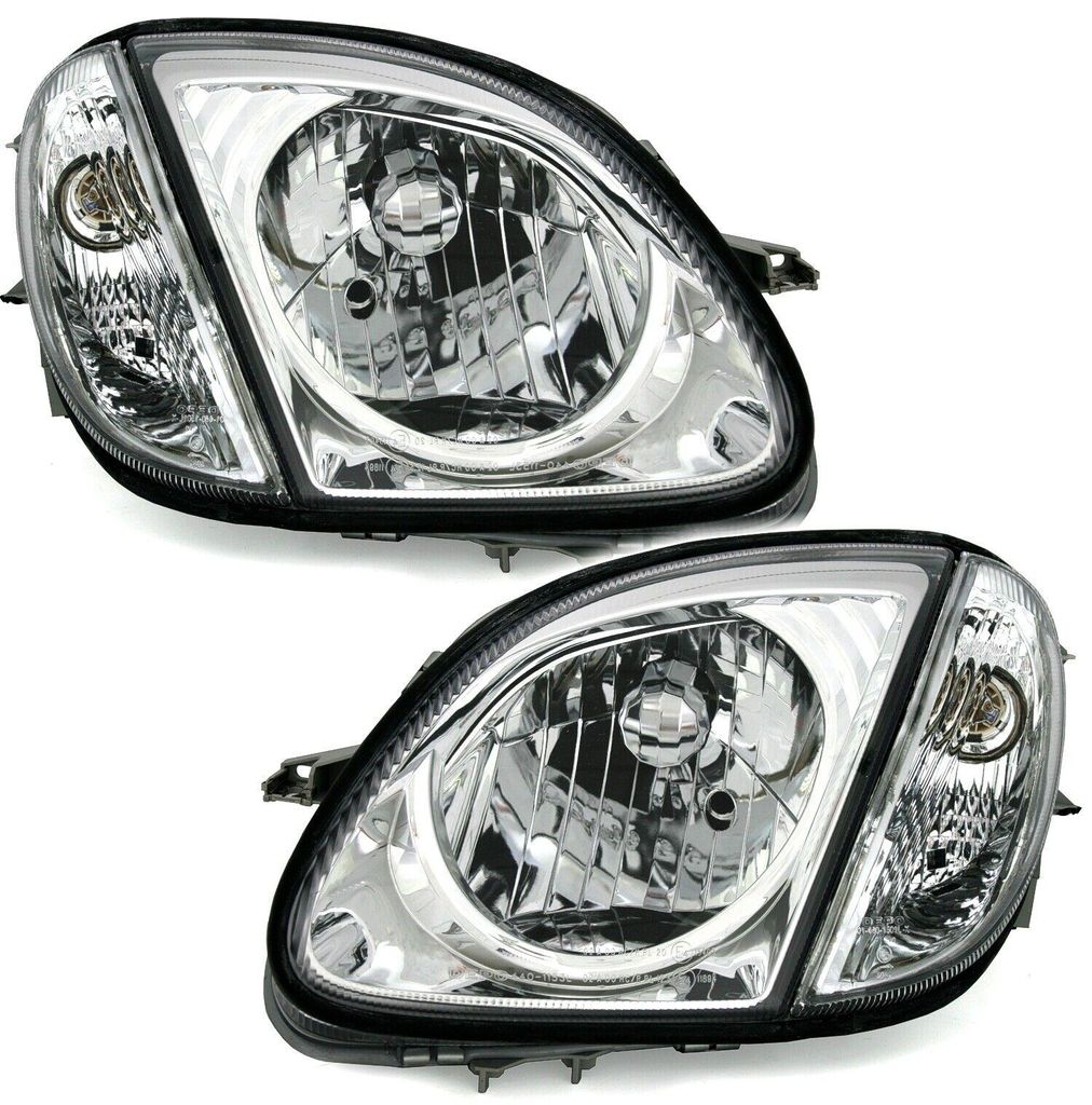 Für Mercedes SLK R170 4/96- Scheinwerfer Klarglas Chrom + Frontblinker + Adapter in der Farbe Chrom von AD TUNING GmbH & Co. KG