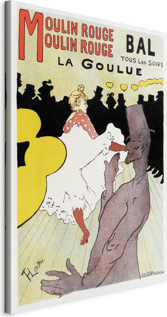 Italienischer Leinwand Leinwandbild - Moulin Rouge - La Goulue 40x60 cm Reproduktionen l-G-10178-b-a