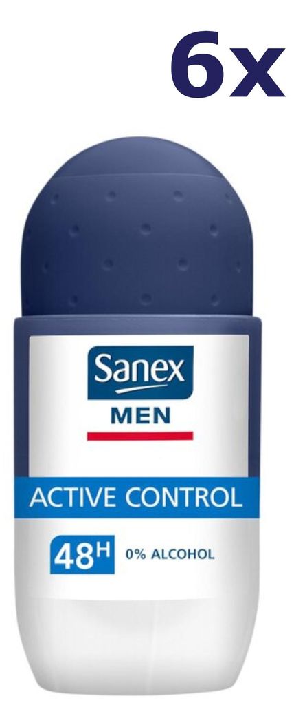 6x Sanex Deo Roll-on für Männer – Dermo Active Control 50 ml