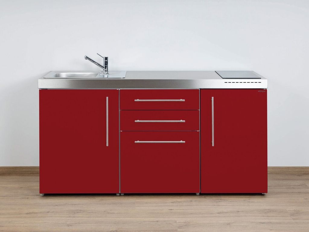 Stengel Miniküche Premiumline MP 170 Bordeauxrot mit Kühlschrank