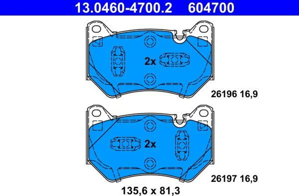 Plaquettes de frein haute performance ATE 80A698151B pour Audi Q5