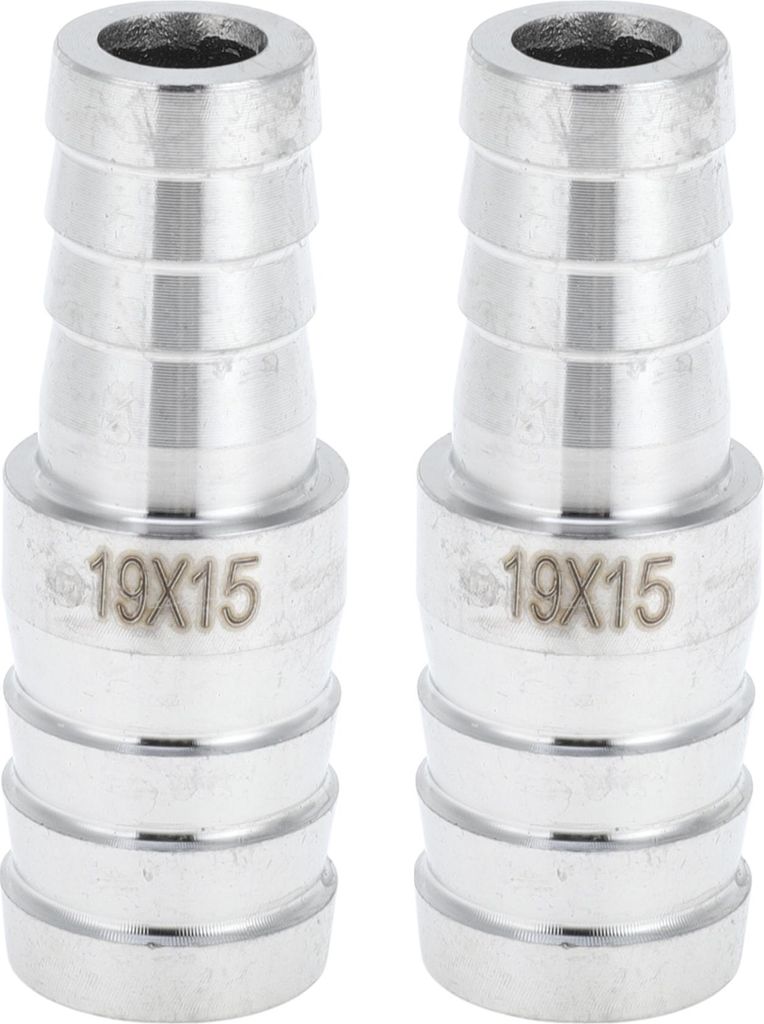 3/4"x19/32" Schlauchstutzen für Luft Wasser Öl Gas Kraftstoff Reduzierender Schlauchverbinder Muffenstutzen Edelstahl 2 Stück