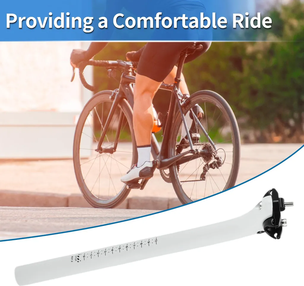 Tige de selle carbone blanc ultra légère 27.2x400mm haute résistance