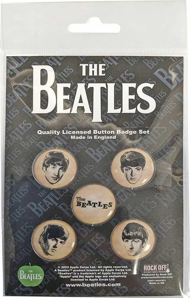 The Beatles - Vintage - Distintivo "She Loves You" 5-Pack RO10527 (Taglia unica) (Beige/Nero)