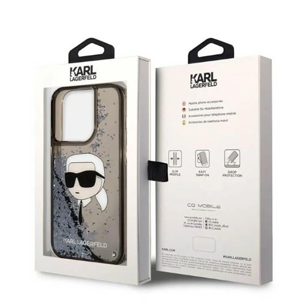 Custodia Rigida iPhone 14 Pro Max Karl Lagerfeld Nero Glitter Originale - 8