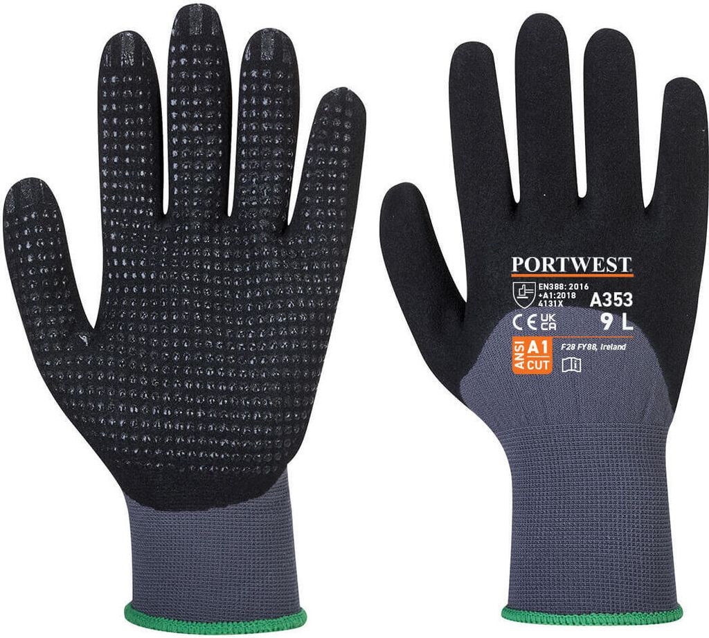 Portwest A353 Dermiflex Ultra Plus Handschuh Grey/Black Gr. XXL