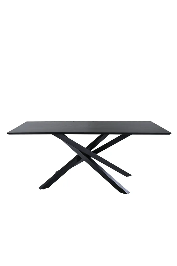 Grande table de cuisine rectangulaire Piazza noire pour 6 à 8 personnes