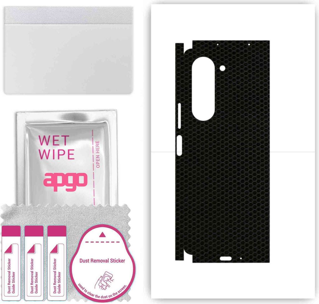 apgo Rückseite + Seiten Schutzfolie, Skin, kompatibel mit Samsung W24, Hinten Displayschutzfolie aus Vinylfolie, kratzfest, einfache Montage - Matrix