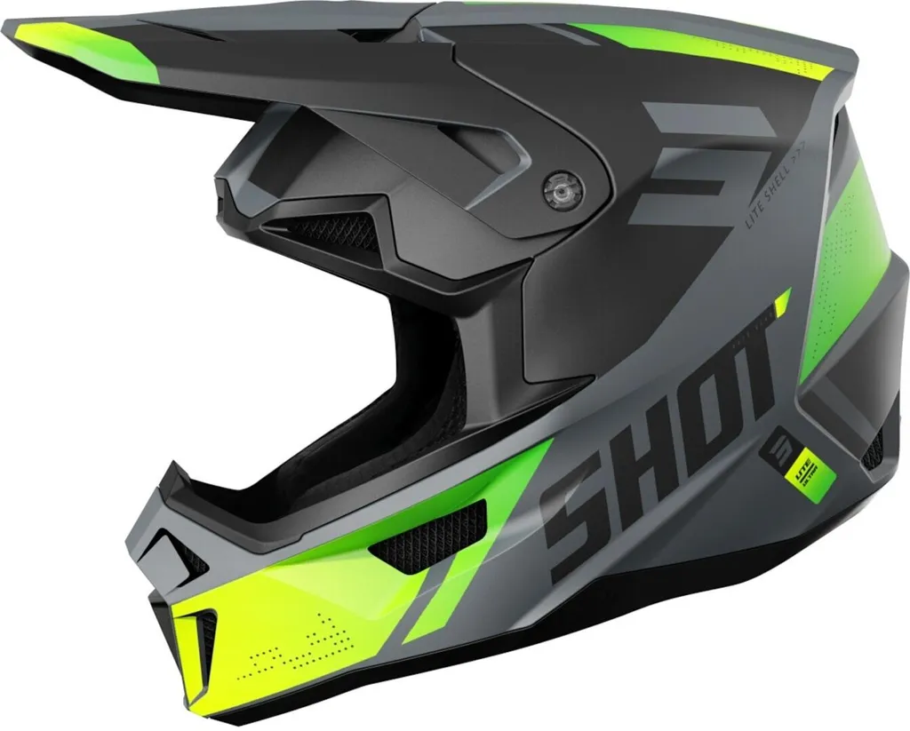 Casque Shot Lite Ultra Ultra-Léger avec Finition Mate Gris Jaune 2XL