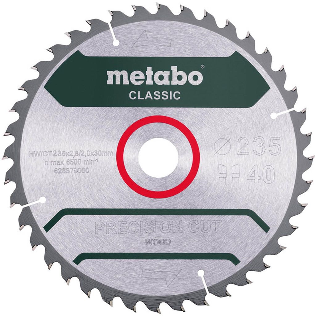 Metabo Sägeblatt "precision cut wood - classic", 235x2,8/2,0x30 Z40 WZ 15°