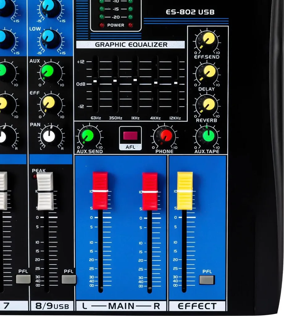 Table de mixage 8 canaux USB avec multi-effets pour console live pro - 9