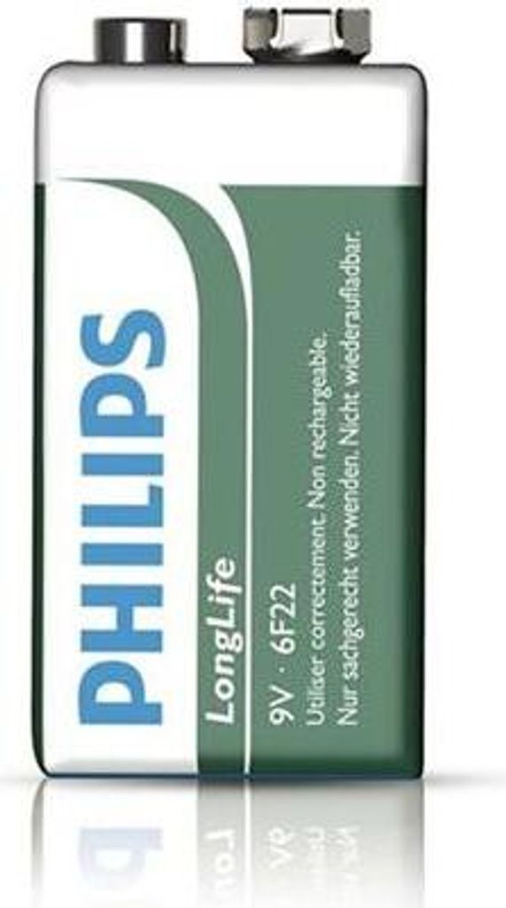 Philips 9V LongLife Zinkchlorid-Batterie - 1 Stk.
