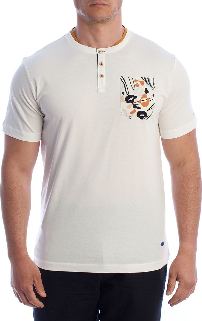 inMyHood Herren-T-Shirt mit Henley-Ausschnitt, kurzärmlig, HS24MTS09