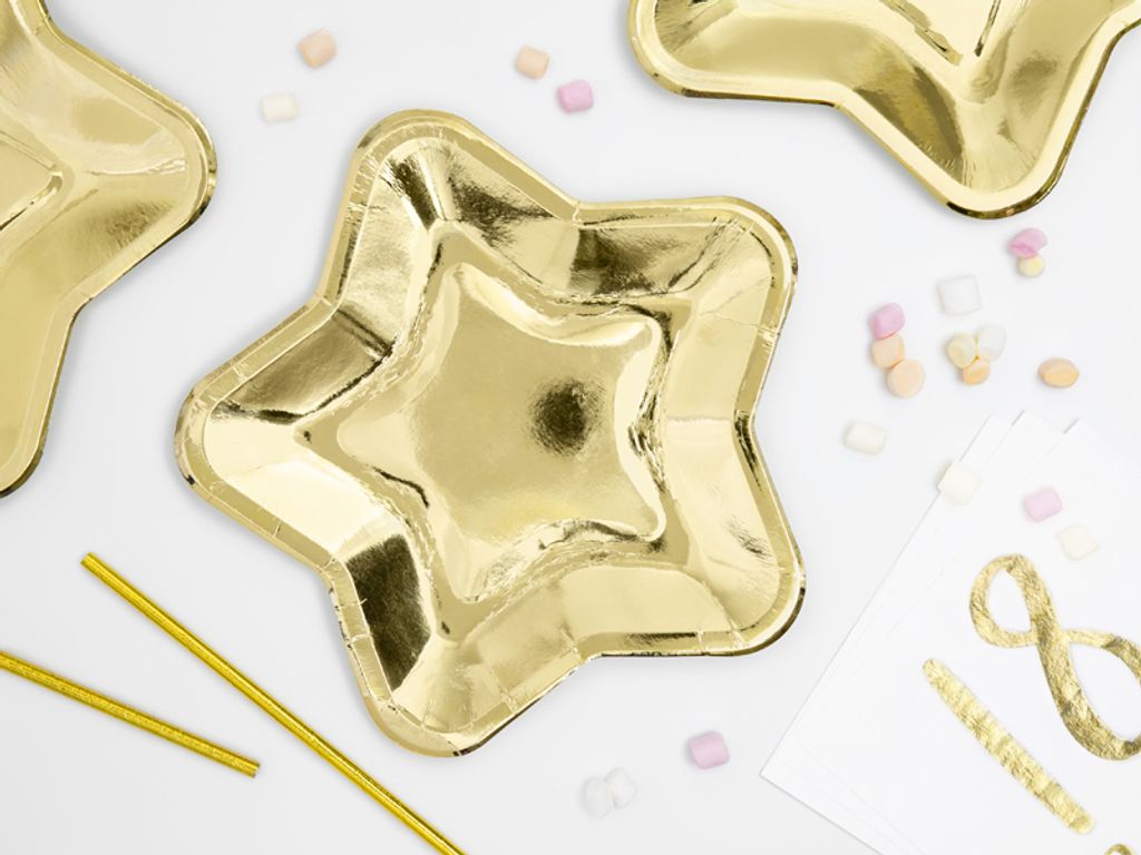 50 Stück Schwarze Pappteller Mit Goldfolie – 23 Cm Einwegteller Für Geburtstag, Hochzeit & Party