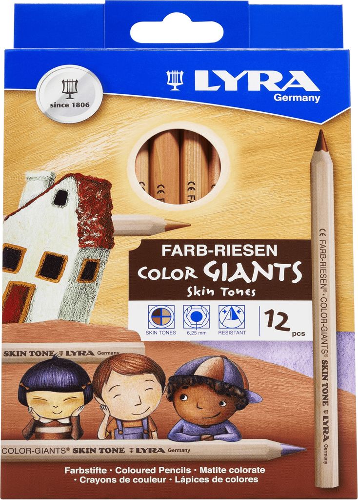 LYRA Farb-Riesen Skin Tones 4 Farben 12er, sechskant, Produktbild 