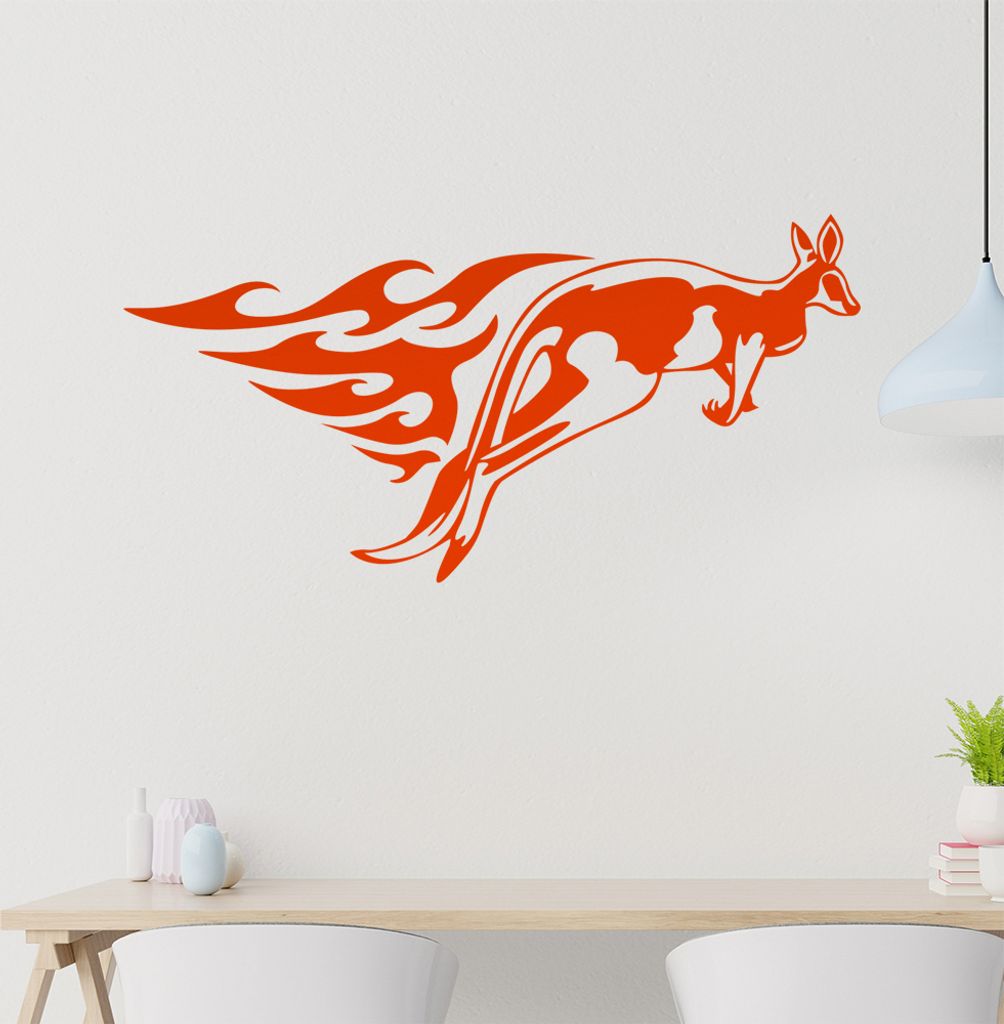 Tribal Känguru Wandtattoo in 6 Größen - Wandaufkleber Wall Sticker - Dekoration, Küche, Wohnzimmer, Schlafzimmer, Badezimmer
