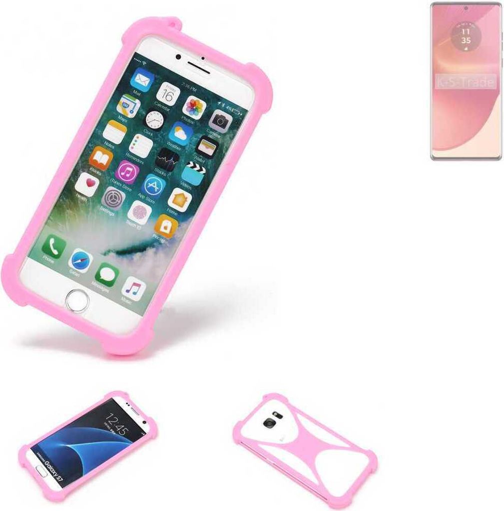 K-S-Trade Handy Hülle kompatibel mit Motorola Edge 50 Fusion Global Schutz Hülle Bumper Silikon Schutz Hülle Cover Case Silikoncase Silikonbumper