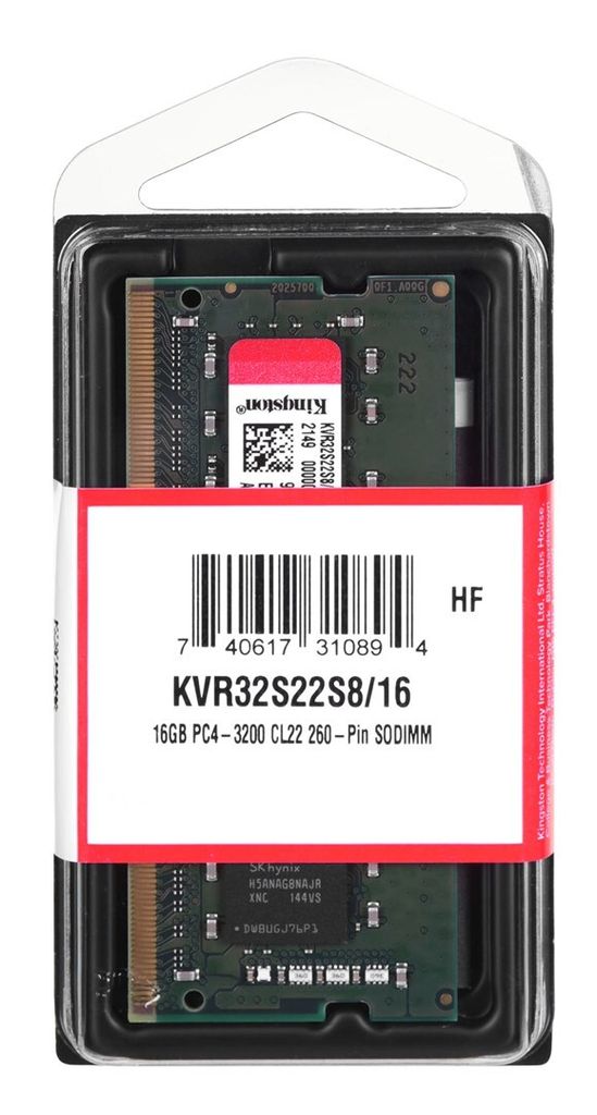 Kingston Technology KVR32S22S8/16 Moduł pamięci 16 GB 1 x Zdjęcie produktu 
