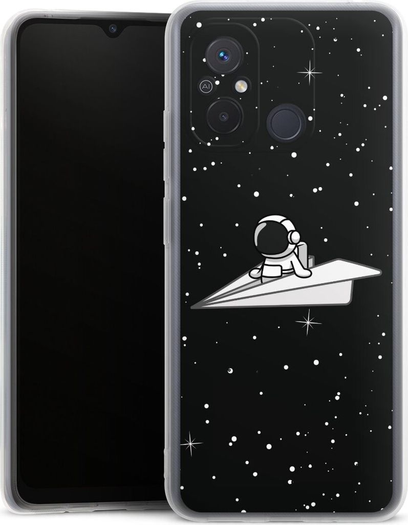 DeinDesign Handyhülle für Xiaomi Redmi 12C Silikon Hülle Case Smartphone Schutzhülle Astronaut Comic Papier