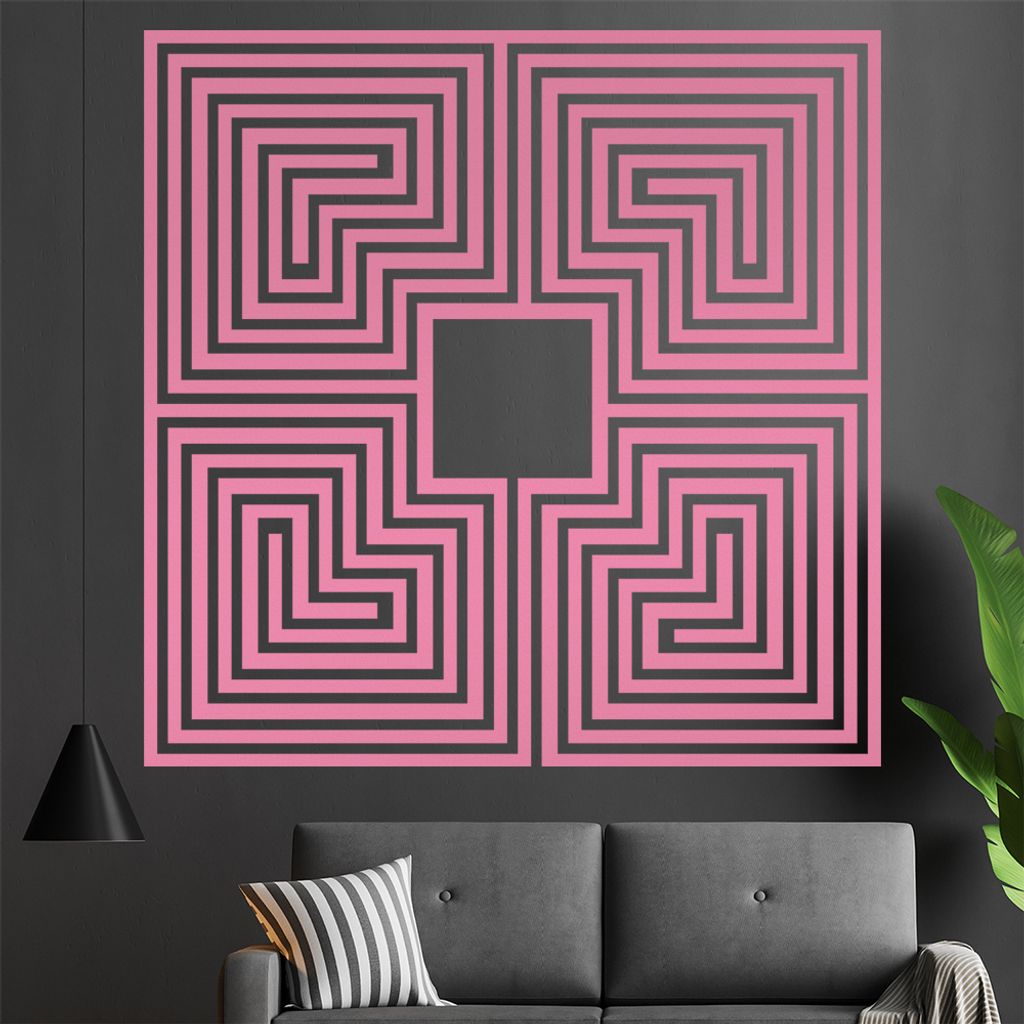 Römisches Labyrinth Wandtattoo in 6 Größen - Wandaufkleber Wall Sticker - Dekoration, Küche, Wohnzimmer, Schlafzimmer, Badezimmer