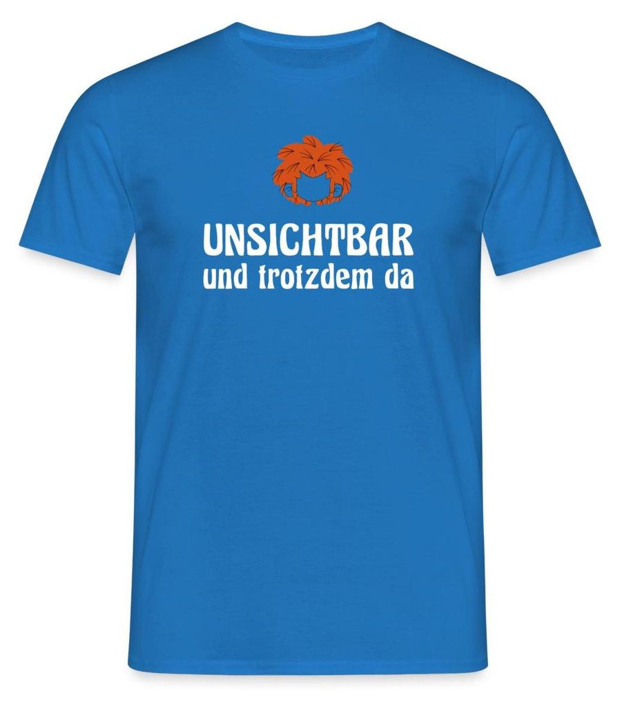 Spreadshirt Pumuckl Mit Spruch Unsichtbar Und Trotzdem Da Männer T-Shirt, M, Royalblau