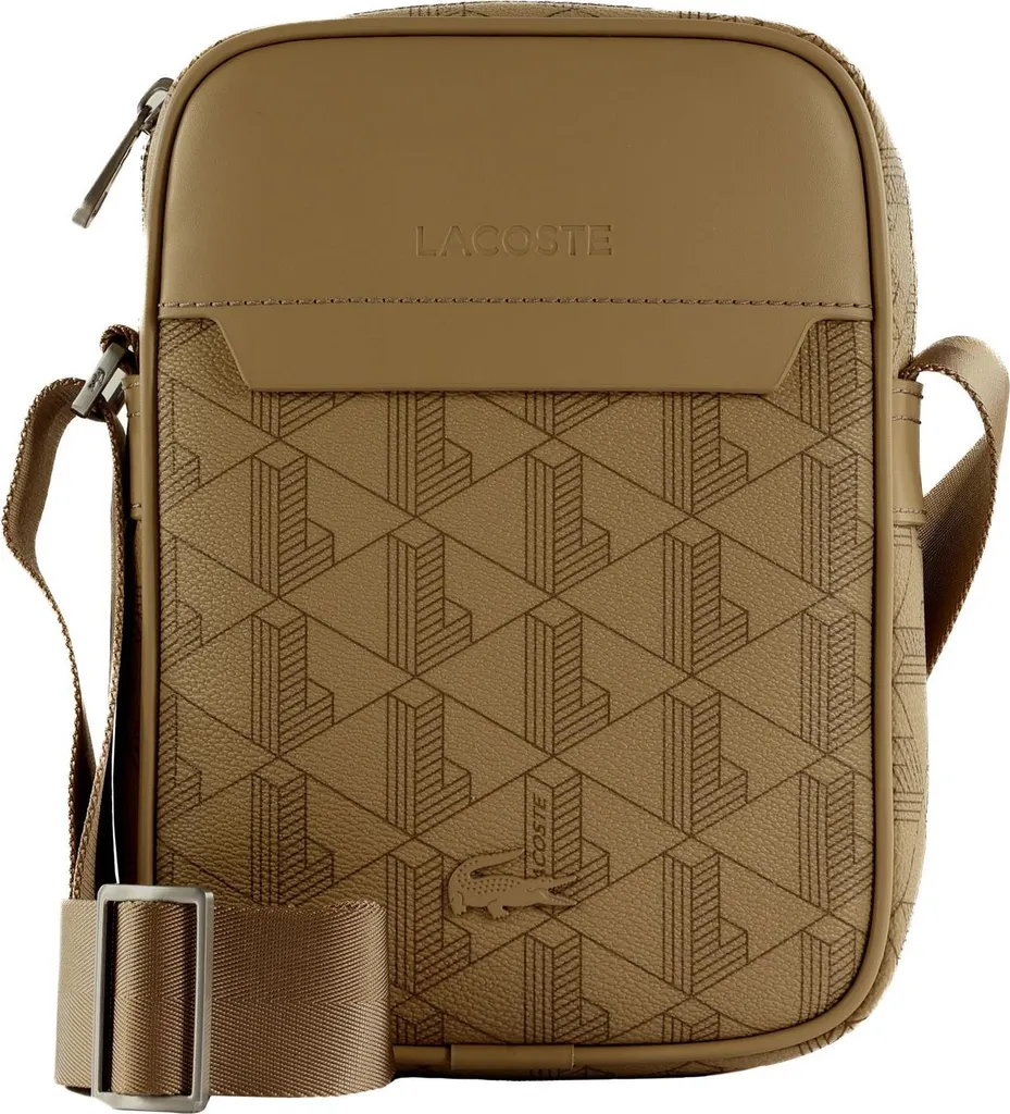 Petit Sac à Épaule Lacoste Idéal pour Voyage et Ville Marron Clair