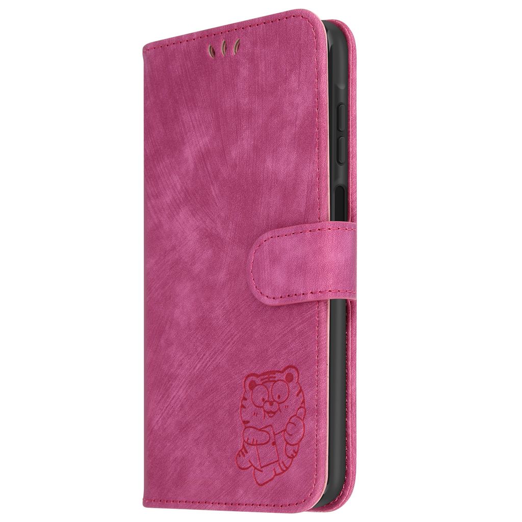 Avizar, Tiger Etui für Samsung A25 5G Wallet Standfunktion Handschlaufe, Rosa