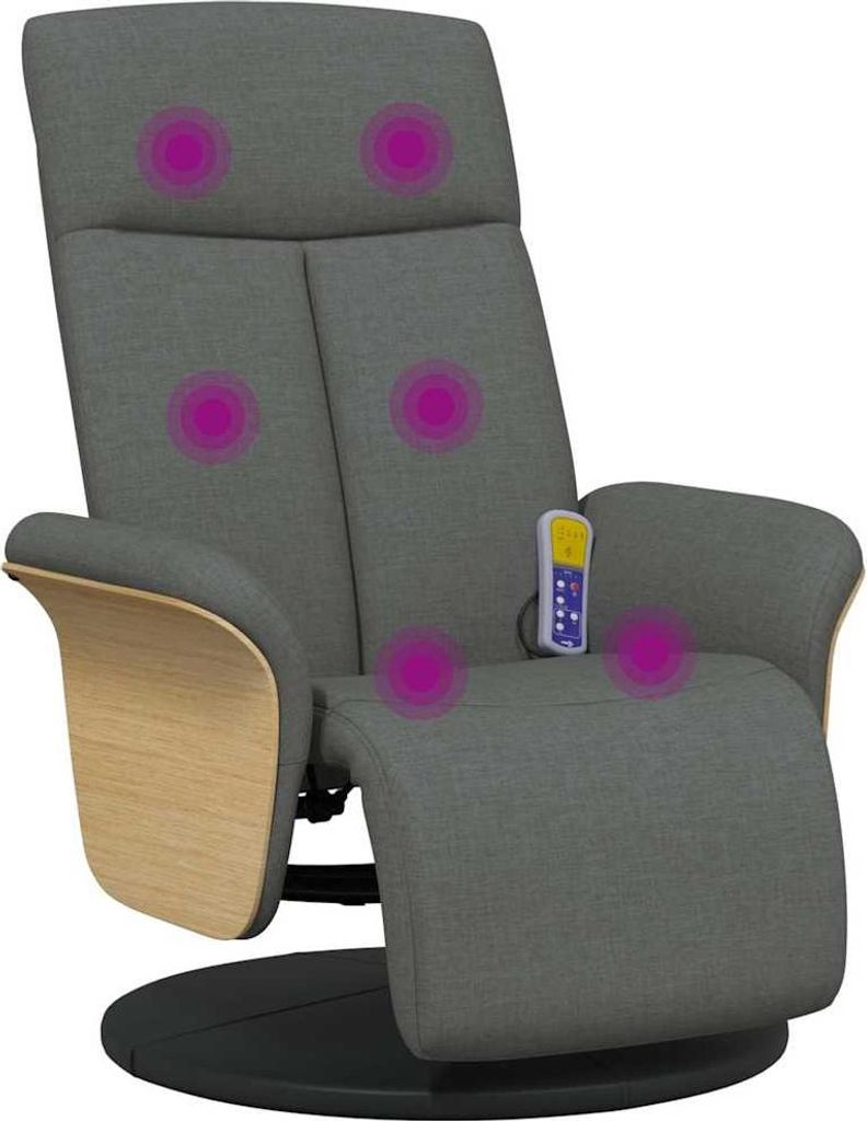 vidaXL Massagesessel mit Fußteil Dunkelgrau Stoff