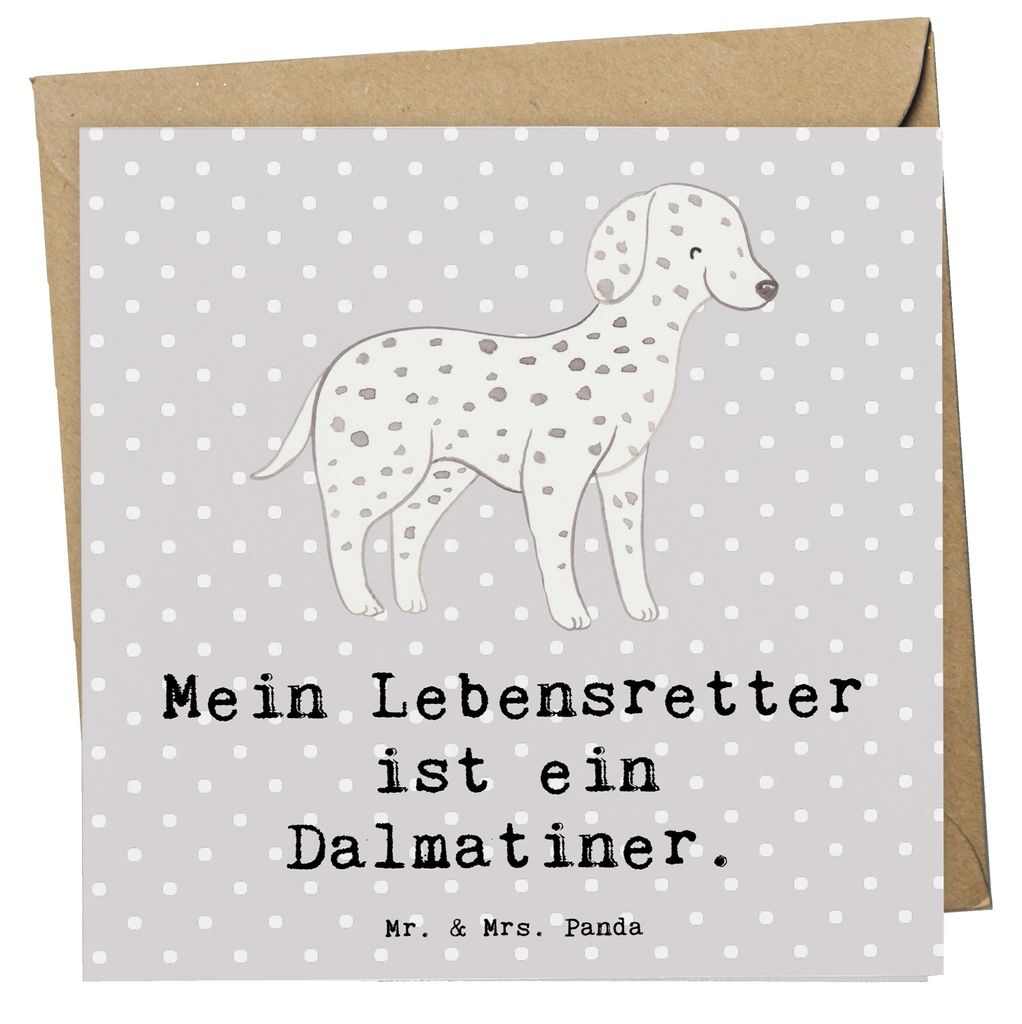 Mr. & Mrs. Panda doppelkarte Dalmatiner Lebensretter - Grau Pastell - Geschenk, Dalmatinac, Klappkarte, anlasskarte, faltkarte, Glückwunschkarte, ...