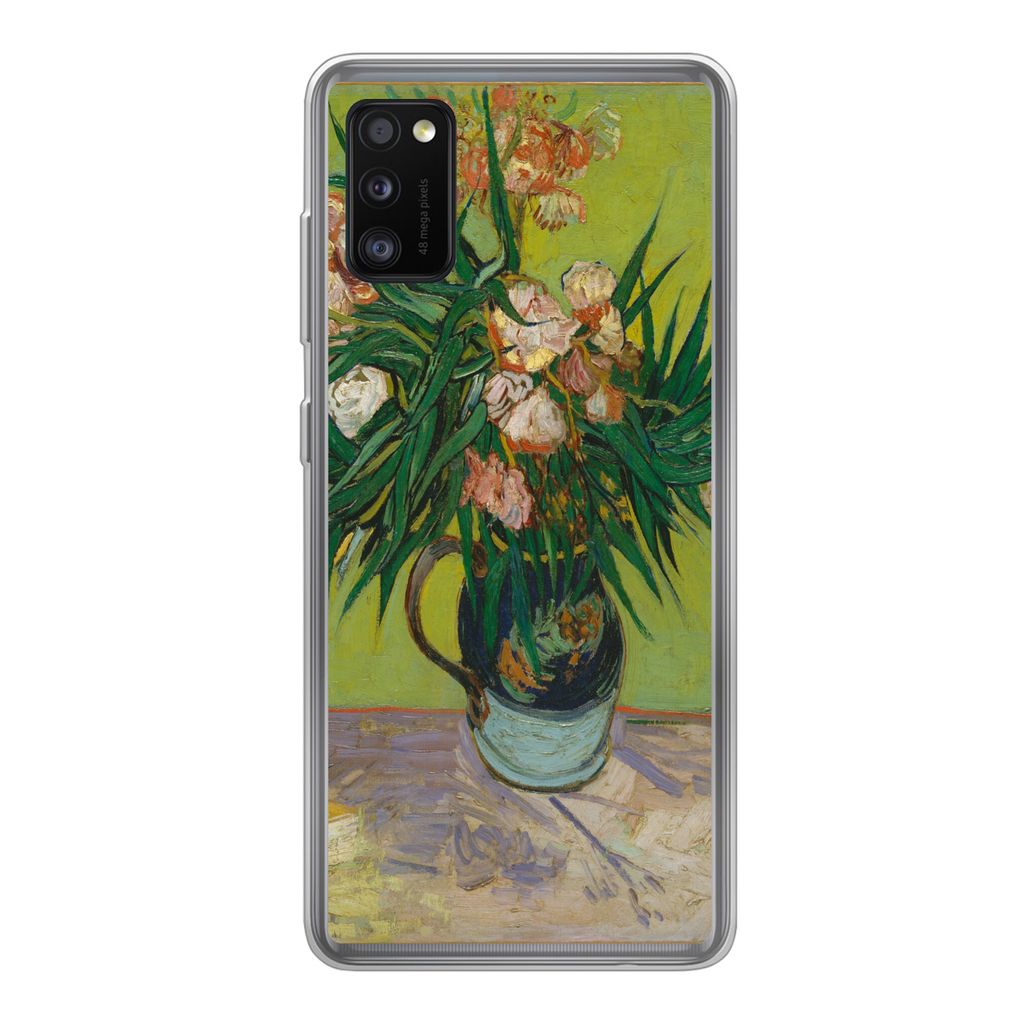 MuchoWow Handyhülle Schutzhülle Hülle für Samsung Galaxy A41 Der Oleander - Vincent van Gogh Silikon Softcase Handy Hülle - Mobiltelefon