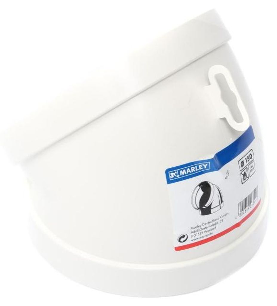 MARLEY Rohrbogen 45° DN 150 Weiß Produktbild 