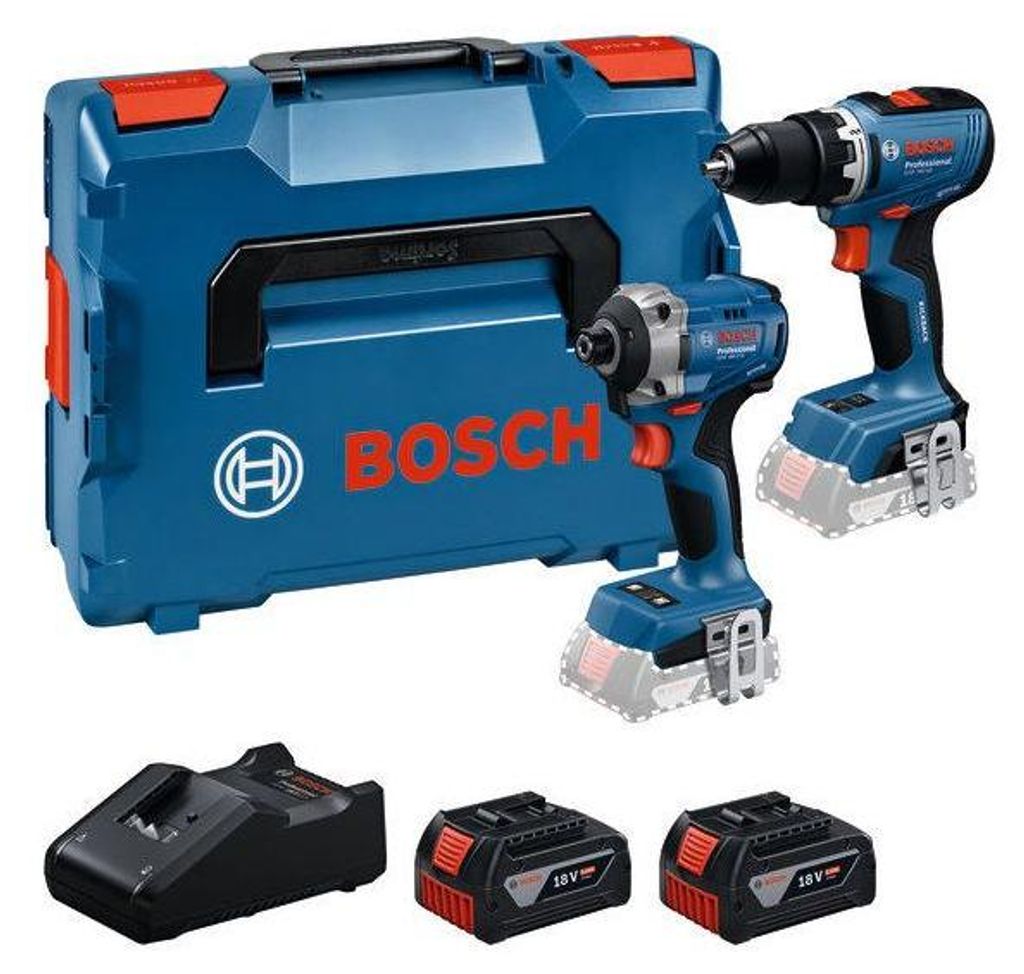 Bosch Professional 18V Combo Kit, GSR 18V-65 + GDR 18V-215, 2x 5.0Ah Akkus, GAL 18V-40 Ladegerät, L-BOXX 136