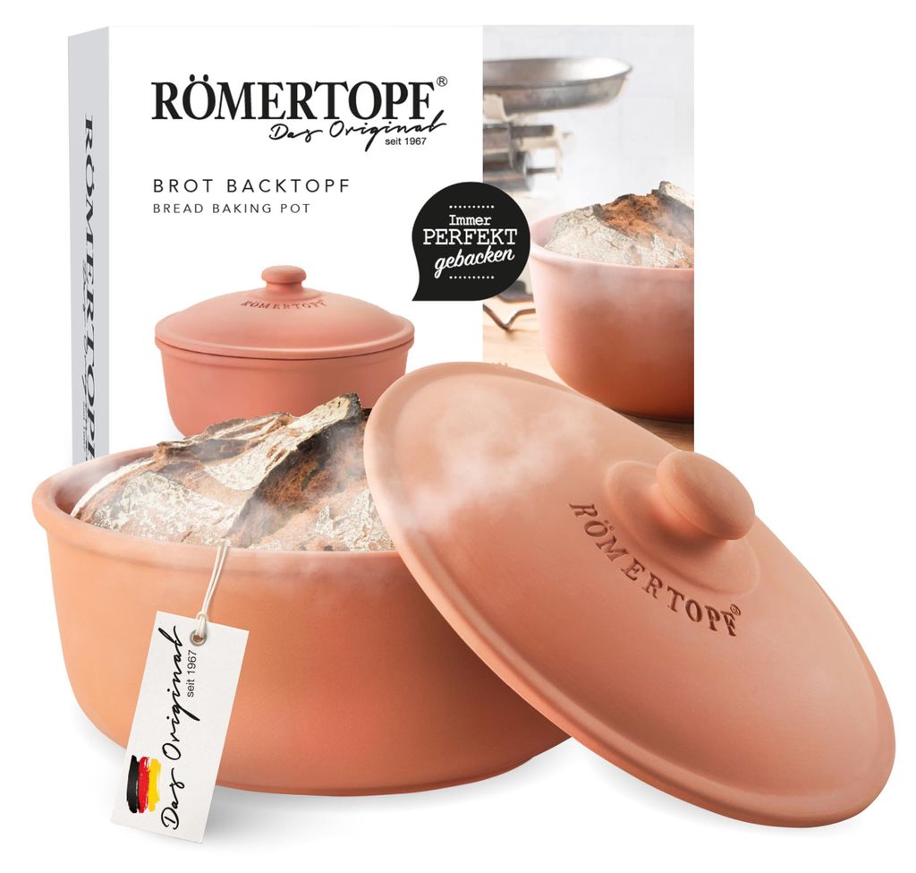 Römertopf Brot-Back-Topf Ø 23 cm Brotbackform Naturton mit Produktbild 