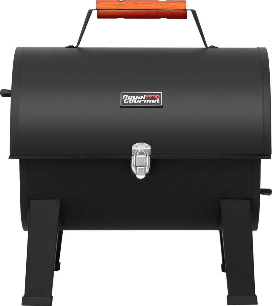 Royal Gourmet Tragbarer Holzkohlegrill, Tischgrill mit Grillfläche 44x31,8cm, Campinggrill für Garten Schwarz