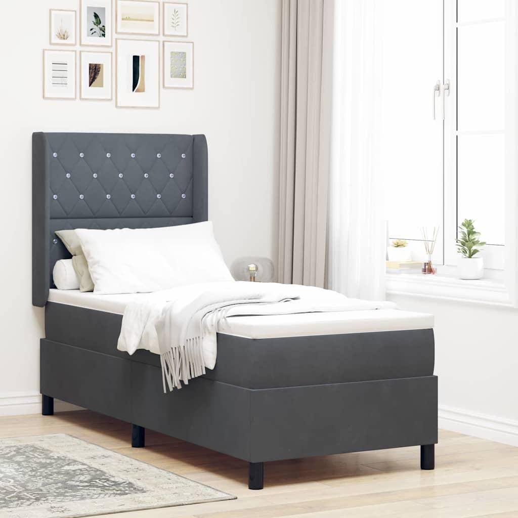 Maison Exclusive - Boxspringbett mit Matratze Dunkelgrau 80 x 200 cm Samt