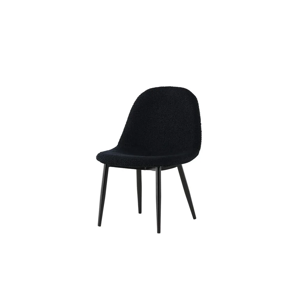 Chaise enfant Polar noir en tissu teddy pour coin lecture et devoirs