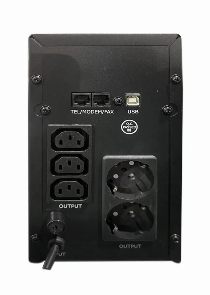 Alimentation sans interruption 2000 VA Gembird avec USB et LCD Noir