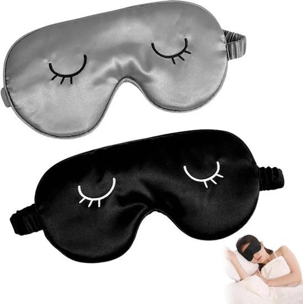 Lot de 2 masques de sommeil noirs occultants souples pour un repos total