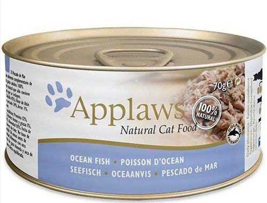 Applaws Cat Pesce di Mare 70g x 24 Lattine - Cibo Naturale per Gatti