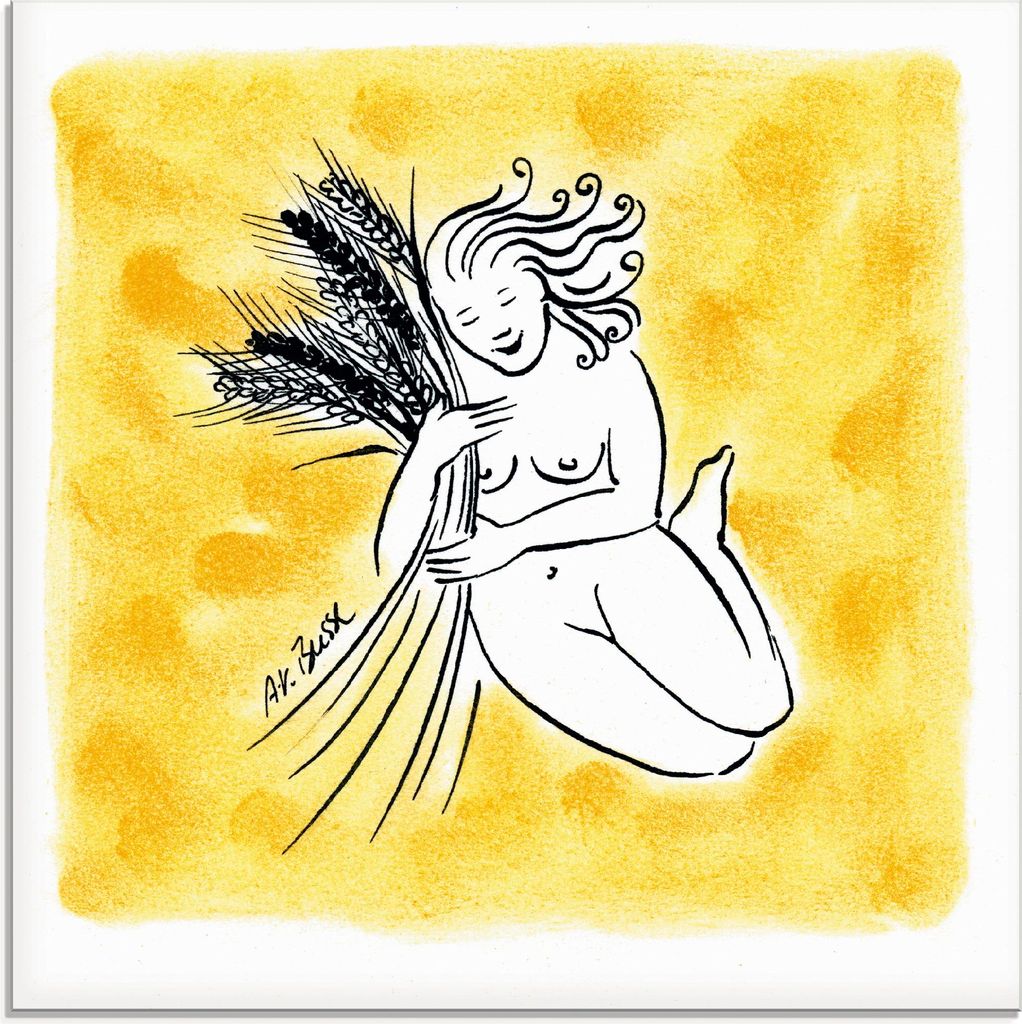 ARTland Glasbild Serie Sternzeichen Jungfrau Größe: 30x30 cm