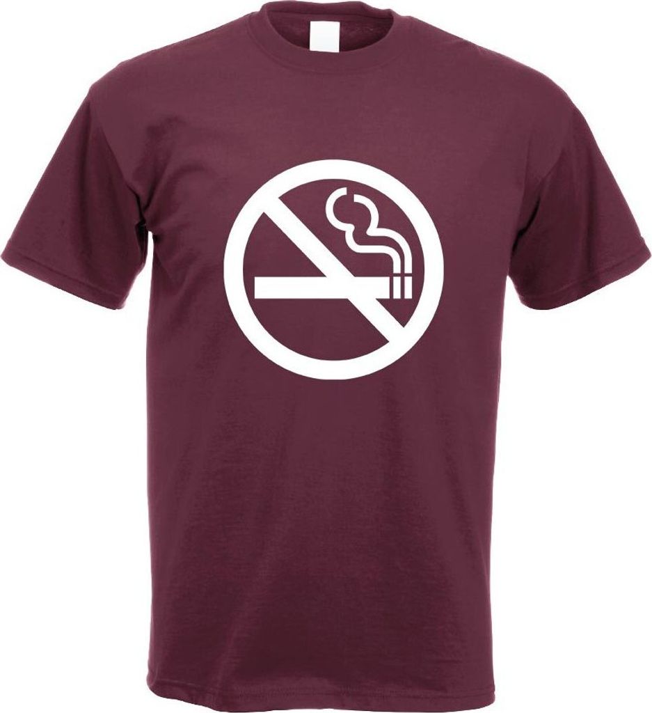 Kiwistar - T-Shirt - Burgund - Nichtraucher Motiv Bedruckt Funshirt Design Print - mit Motiv Bedruckt - Funshirt Design - Sport - Freizeit - Herren...