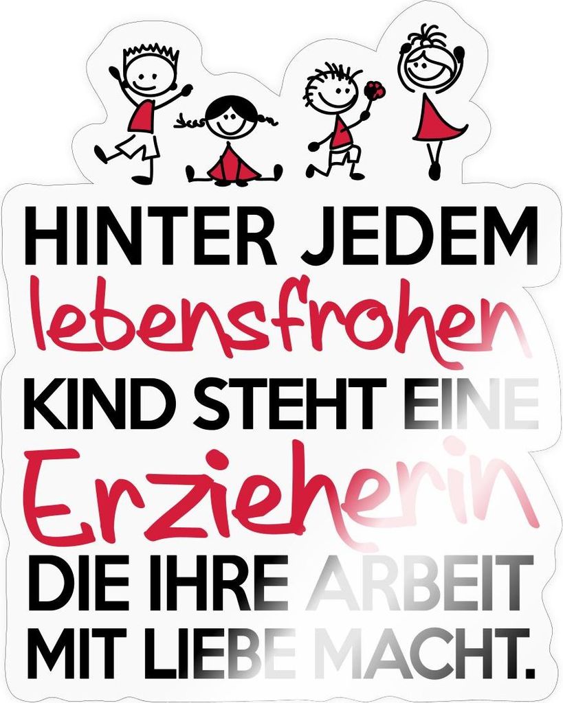 Spreadshirt Abschied Erzieherin Sticker Aufkleber, 10 x 10 cm, Transparent glänzend
