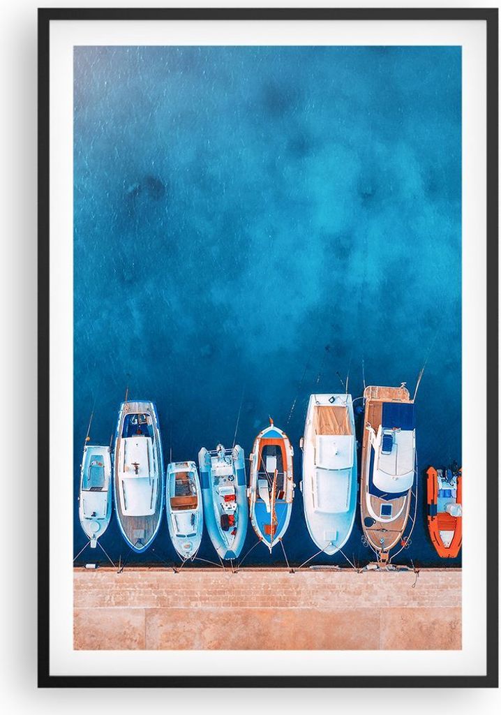 Gerahmtes Poster - Schwarzer Rahmen - Hafen Hafen £ódŸ - 61x91,5 cm - Wand Bild - Wanddeko - Wandbilder - Kunstposter - Wandposter - Bilderrahme...