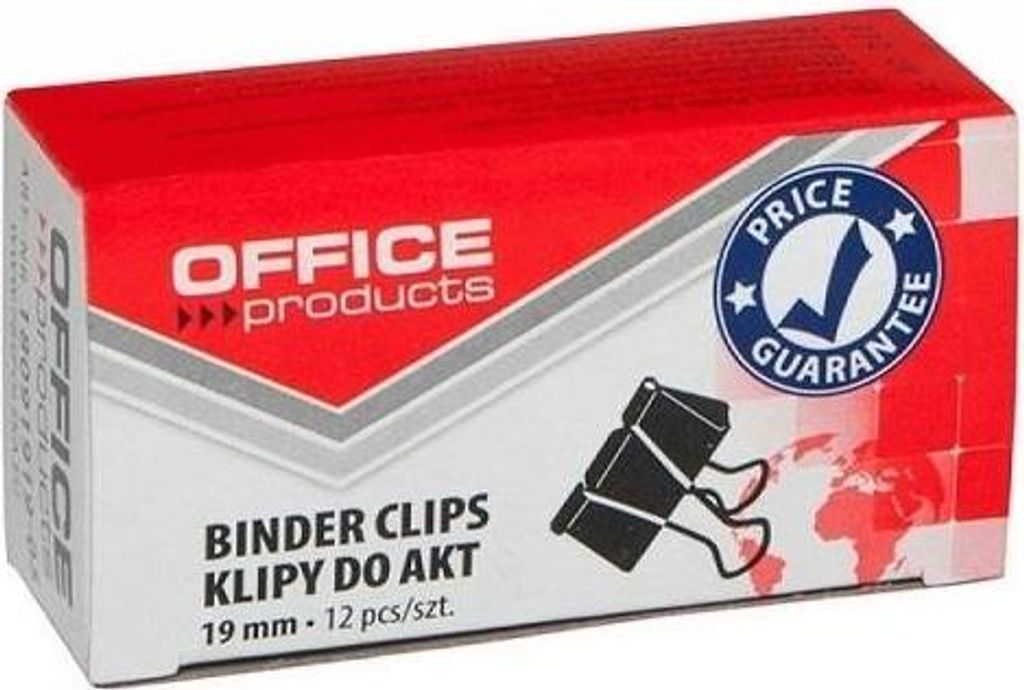 Klipsy do dokumentów 19mm Office Products 12szt. Zdjęcie produktu 