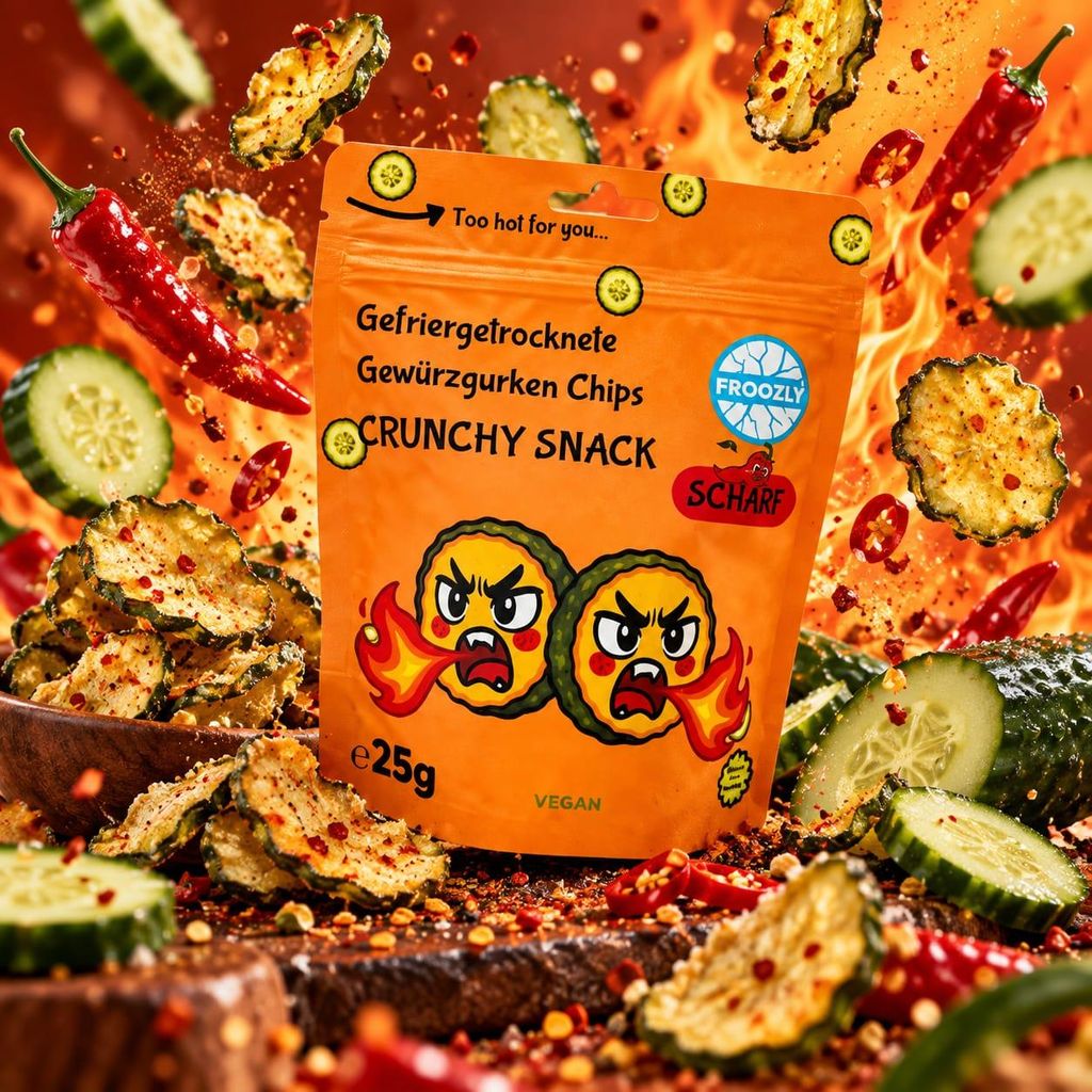 Froozly Gefriergetrocknete Gewürzgurken - Scharf 25g Produktbild 