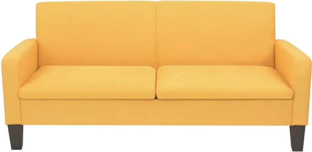 Canapé de Salon 3 places 180cm Jaune - Grand Sofa Confortable vidaXL
