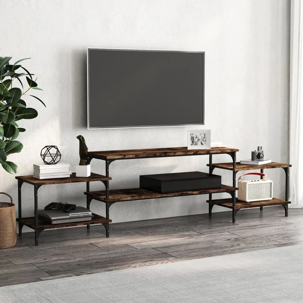 Mobile Porta TV Rovere Fumo 197x35x52 cm | Arredo Soggiorno Moderno