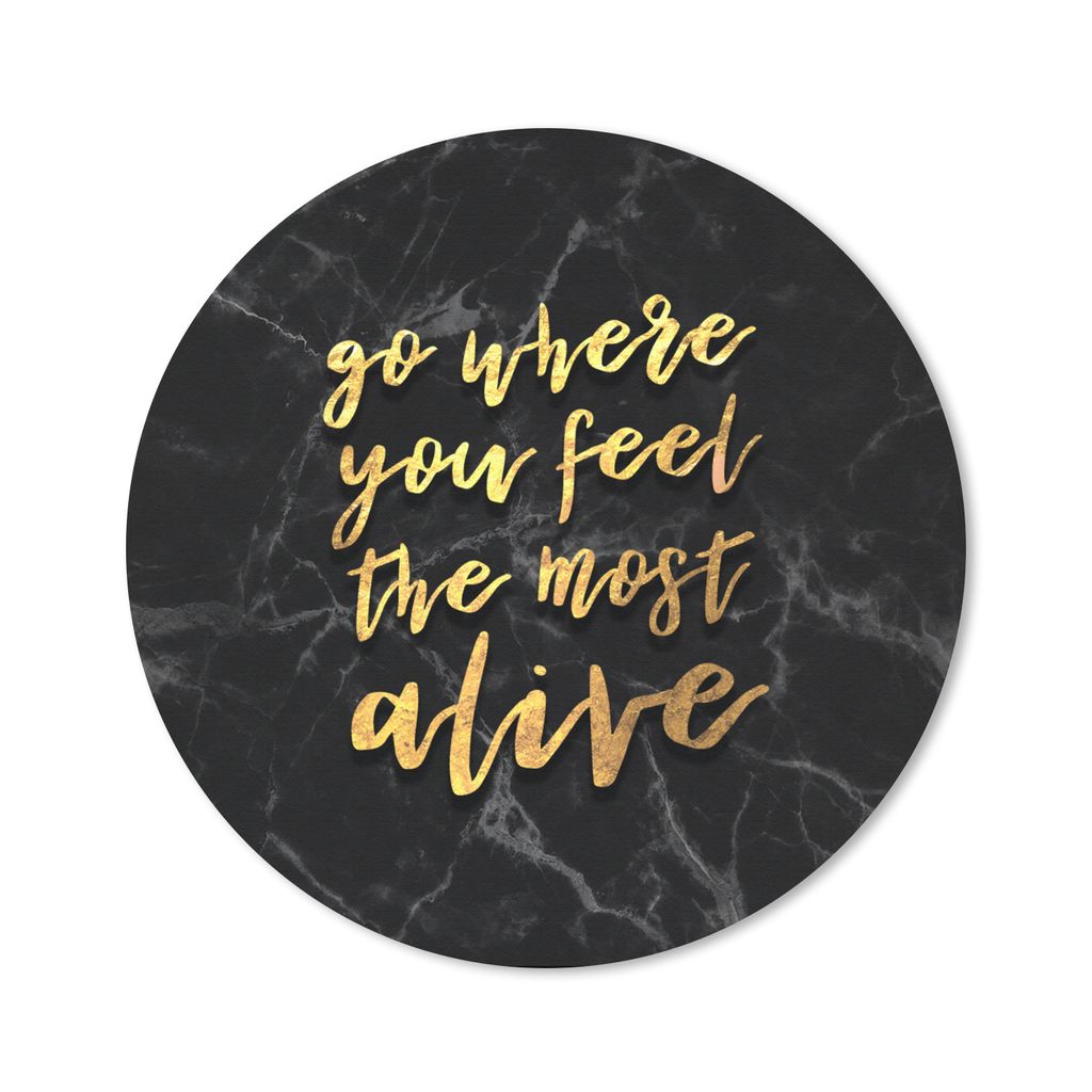 MuchoWow Mauspad Mousepad Zitate - Leben - Marmor 30x30 cm - Mousepads - Maus Mat - Pad - Mausunterlage - Tischunterlage - Schreibtischmatten