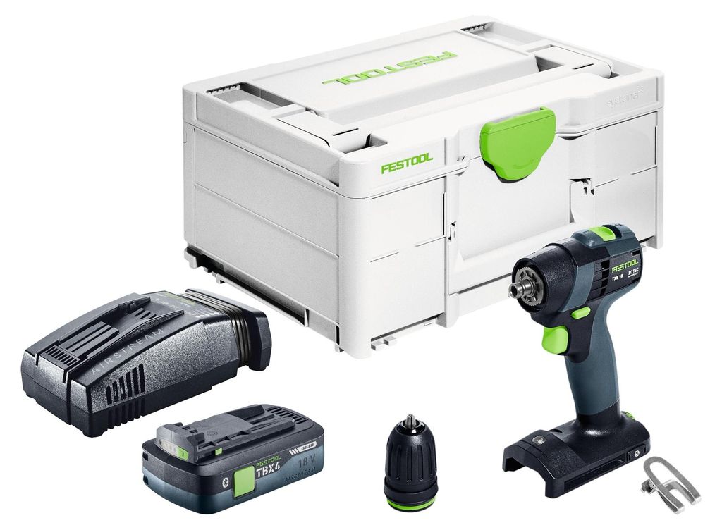 Festool TXS 18-Basic Akku Bohrschrauber 18 V 40 Nm Brushless + 1x Akku 4,0 Ah + Schnellladegerät + Systainer